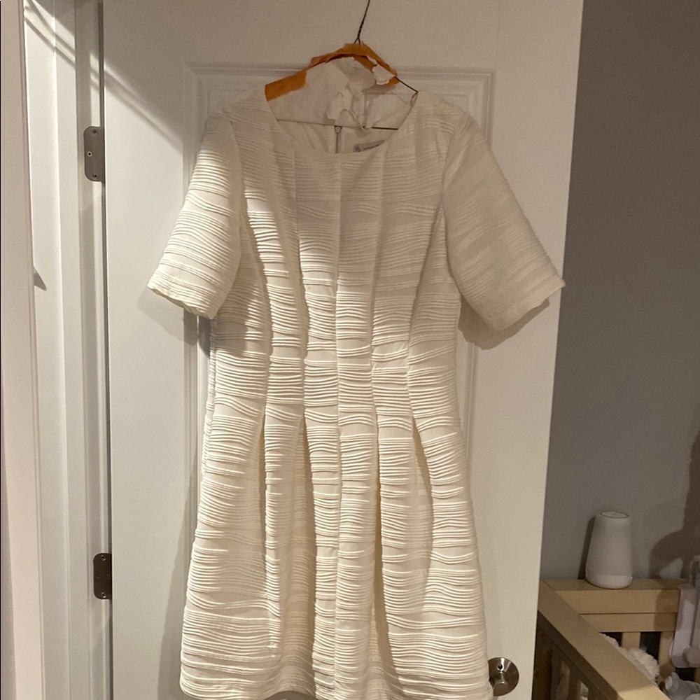 Elegant Cream Textured Dress